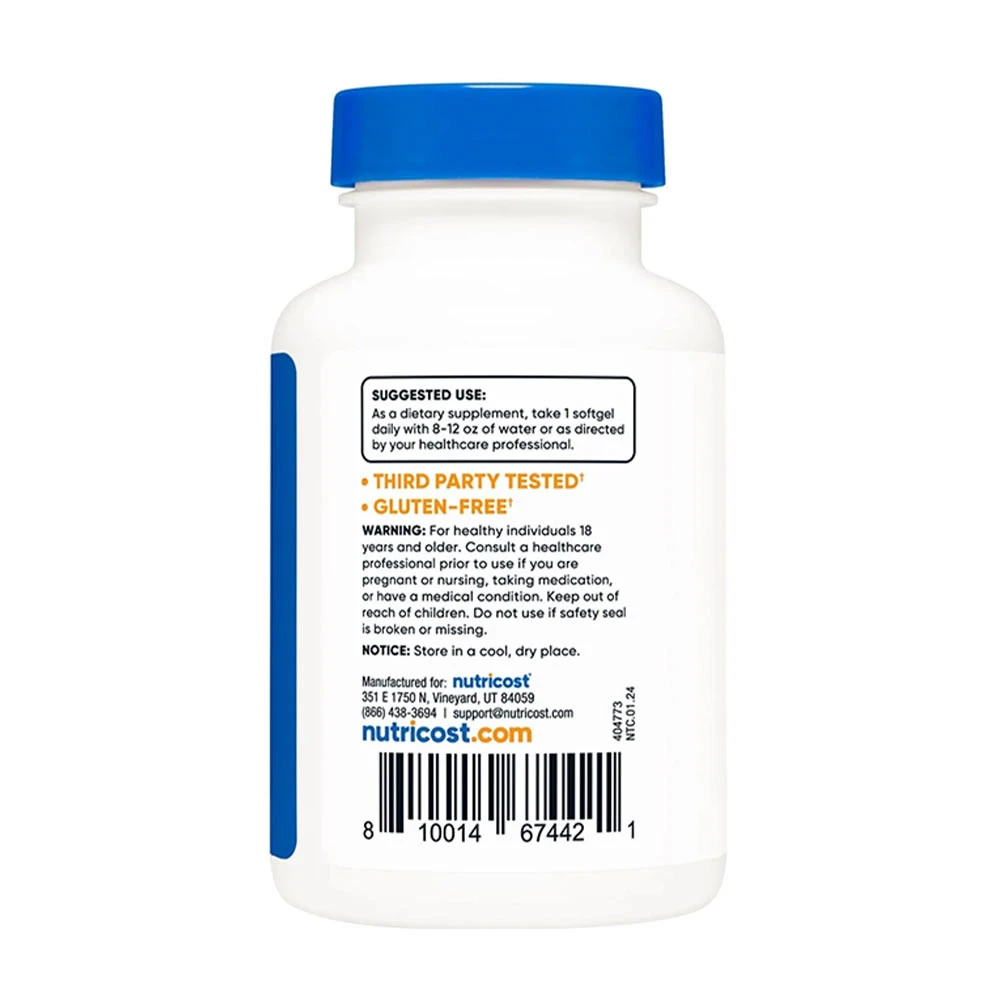 Nutricost - Witamina D3 1000 IU (240 kapsułek miękkich) - obrazek 3