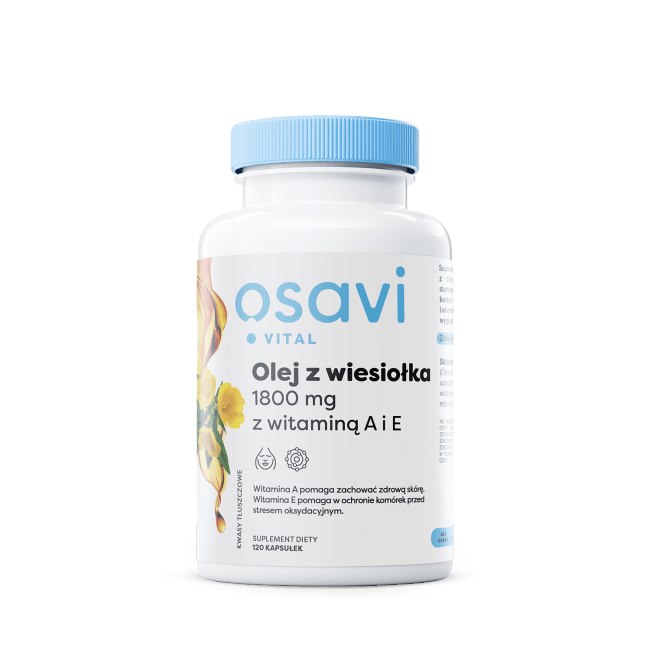 Osavi - Wiesiołek OSAVI, 600 mg z witaminą A i E (120 kapsułek)