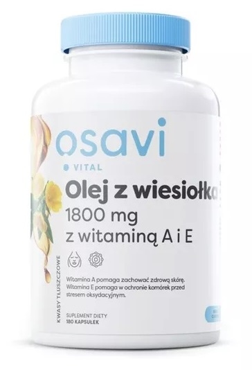 Osavi - Wiesiołek OSAVI, 600 mg z witaminą A i E (180 kapsułek)