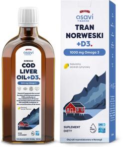 OSAVI norweski tran z wątroby dorsza +D3