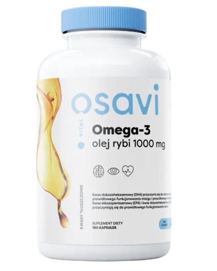 Osavi - OSAVI Olej z ryb Omega-3 Destylowany Molekularnie 1000 mg o smaku cytrynowym (180 kapsułek miękkich)