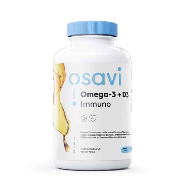 Omega-3 + D3 Immuno, Cytryna - 180 miękkich kapsułek