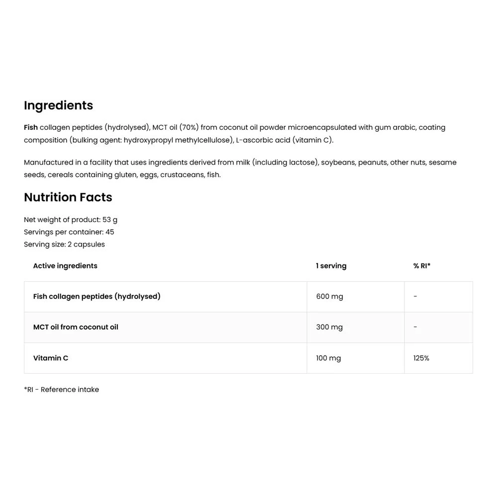 OstroVit - Kolagen i olej MCT z kokosa (90 kapsułek) - obrazek 2