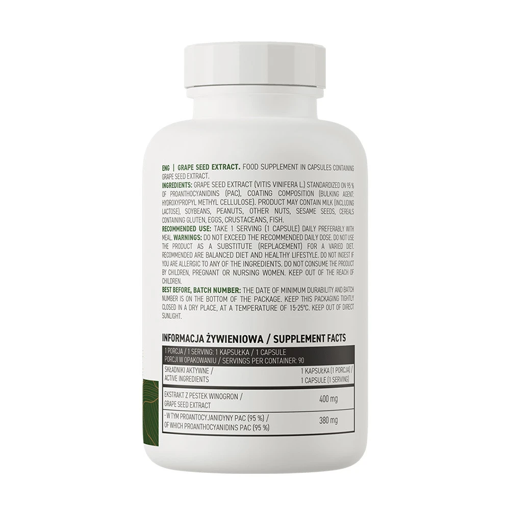 OstroVit - Ekstrakt z pestek winogron Vege (90 kapsułek) - obrazek 2