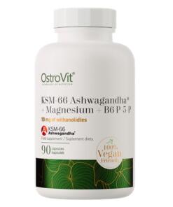 Ostrovit KSM-66 Ashwagandha® + Magnez + B6 P-5-P (90 Kapsułek Wegetariańskich)
