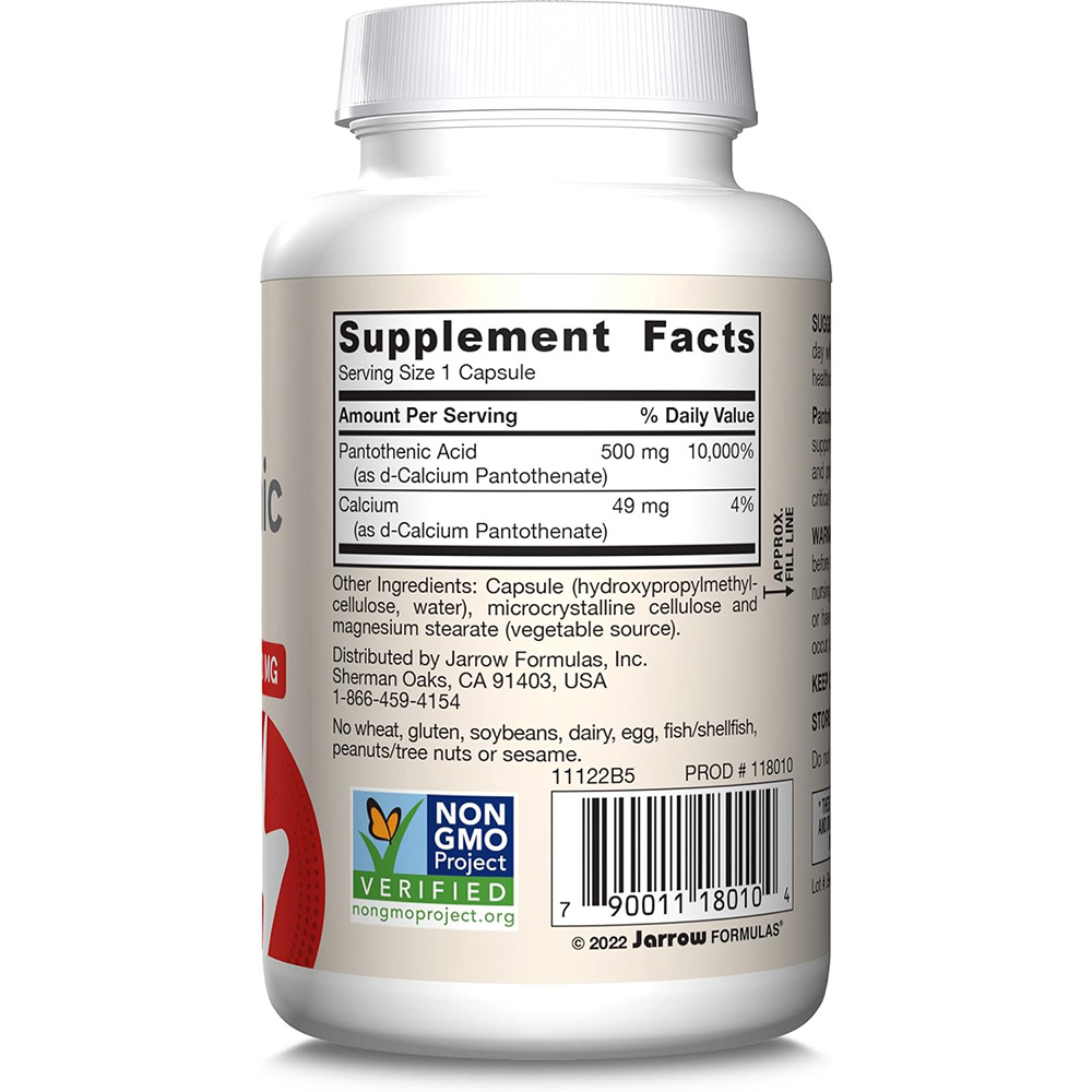 Kwas Pantotenowy B5, 500 mg - 100 kapsułek - obrazek 4