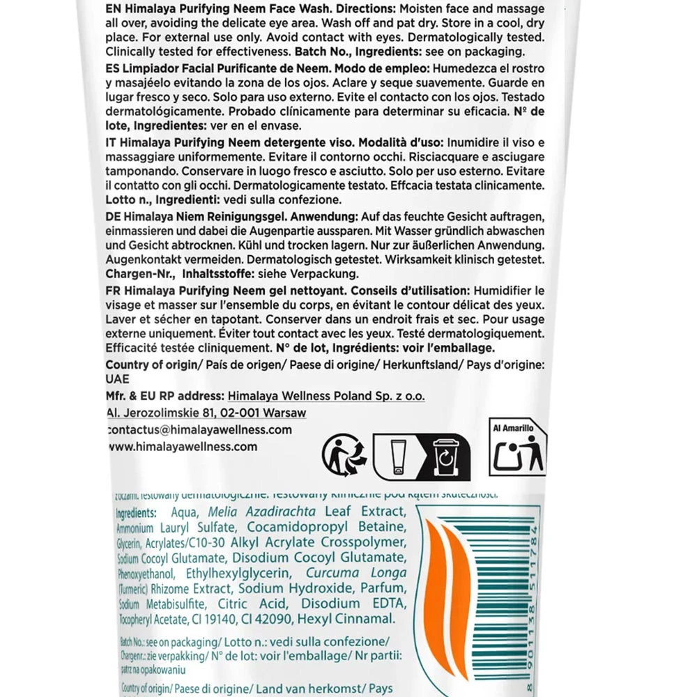 Oczyszczający żel do mycia twarzy z neem - 150 ml - obrazek 2