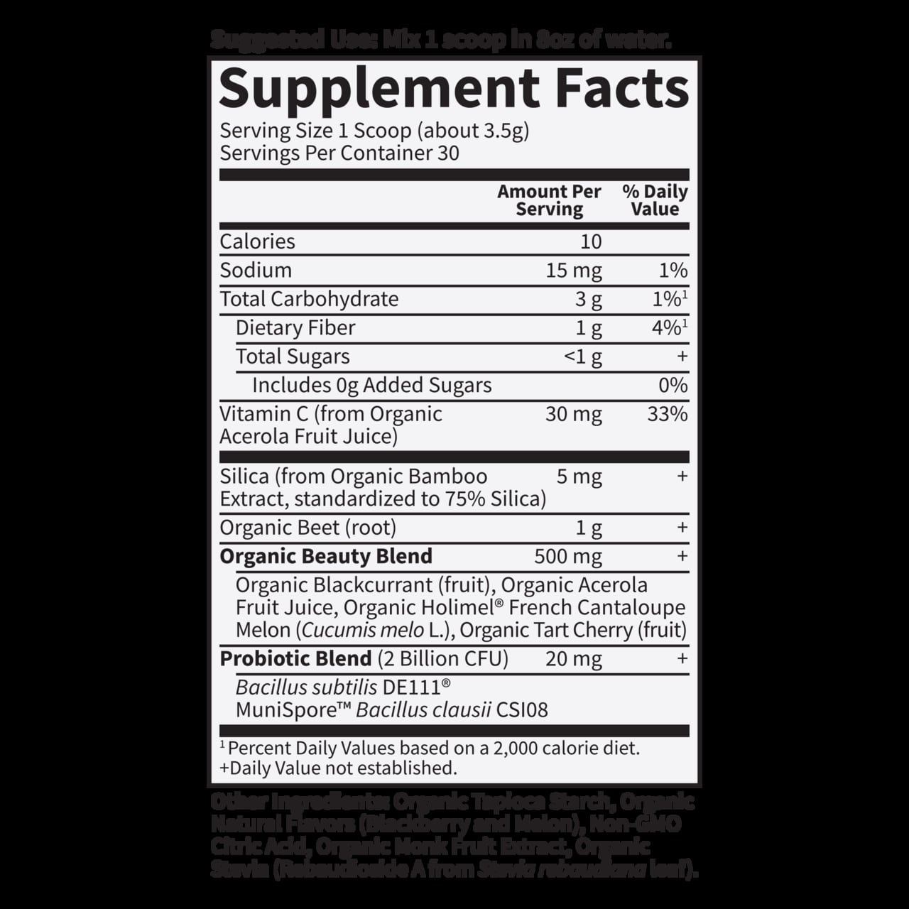 Burak Piękność Czarna Porzeczka Melon 105g Proszek - obrazek 2