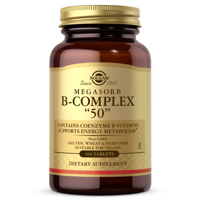 Solgar - Megasorb B-Complex 50 (100 tabletek)
