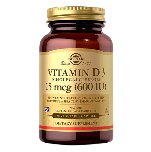 Solgar - Witamina D3 15 mcg (600 IU) (120 kapsułek)