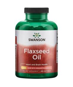 SWANSON Olej Lniany 1000mg 200 żelków