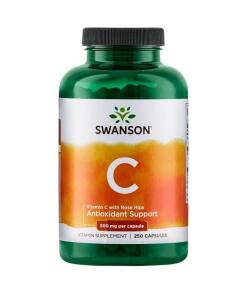 SWANSON Witamina C500 + dzika róża 250 kaps