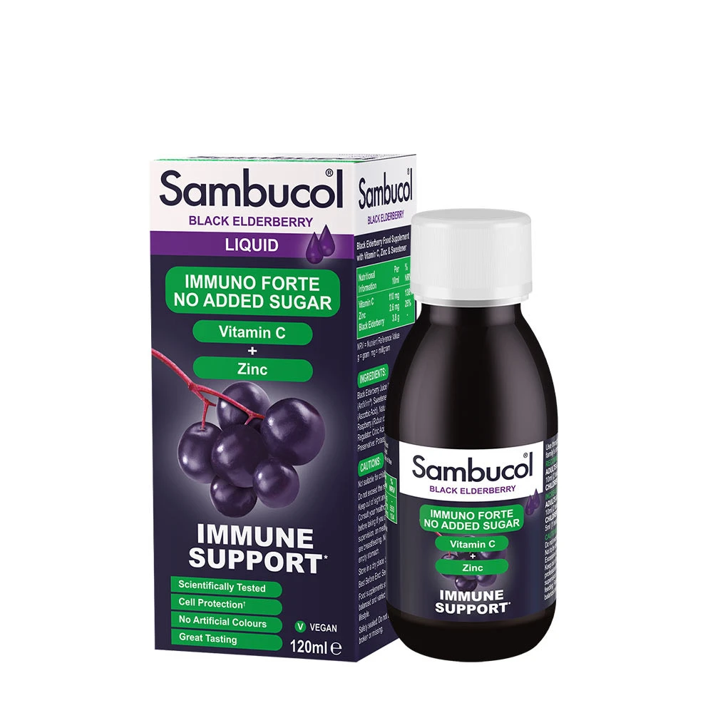 Sambucol Immuno Forte Sugar Free Liquid czarny bez (120 ml)