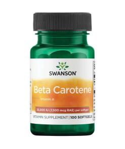 Swanson beta karoten 25 000IU (7 500mcg) 100 kapsułek żelowych