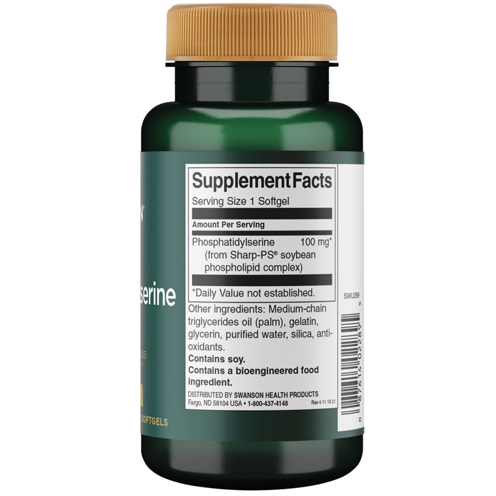 Swanson - Fosfatydyloseryna 100 mg, 90 miękkich kapsułek - obrazek 3