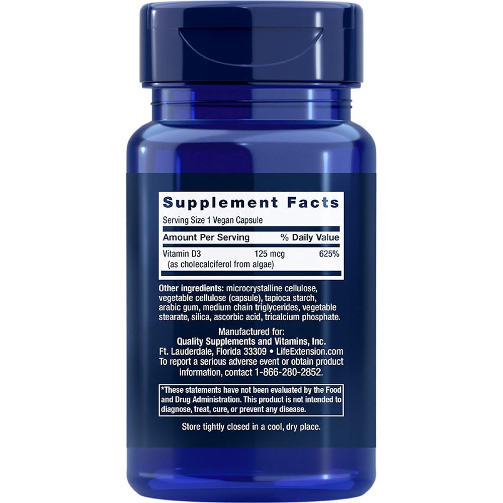 Wegańska witamina D3, 125 mcg - 60 kapsułek - obrazek 3