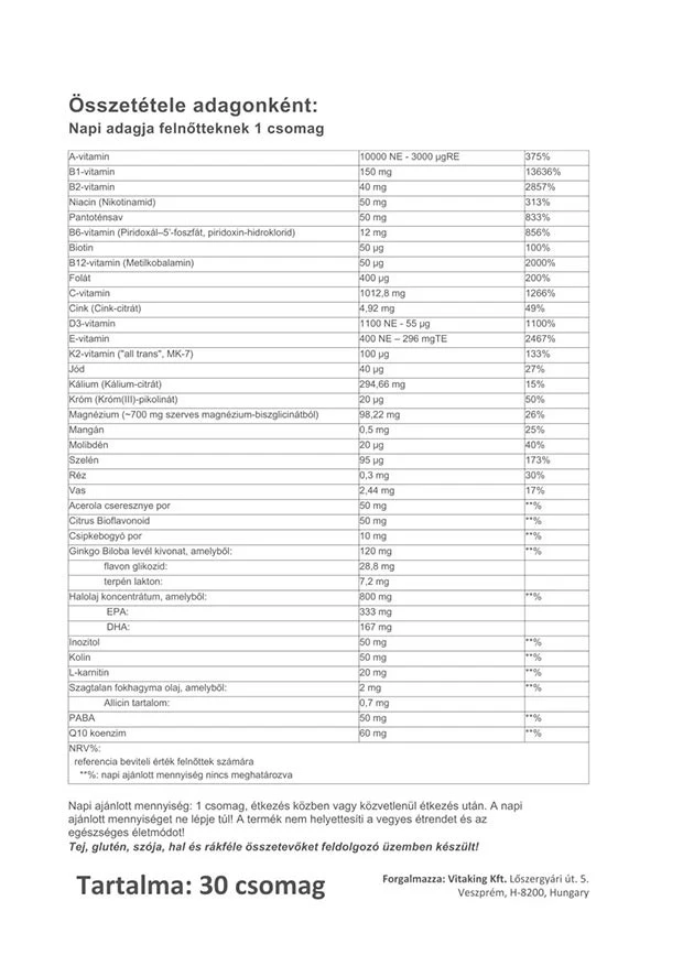 Vitaking - Vitaking 365 Multivitamin dla Seniorów (30 saszetek) - obrazek 3