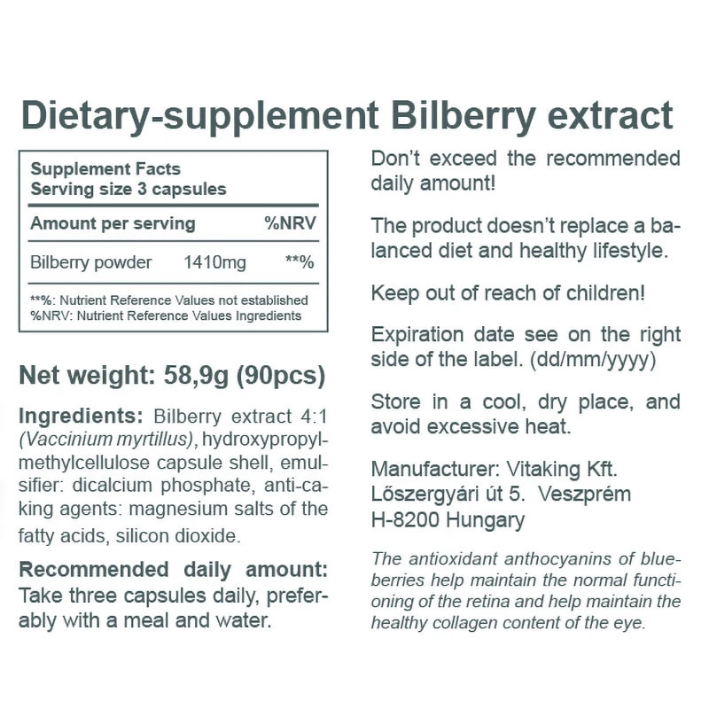 Vitaking - Ekstrakt z borówki czarnej 470 mg (90 kapsułek) - obrazek 3
