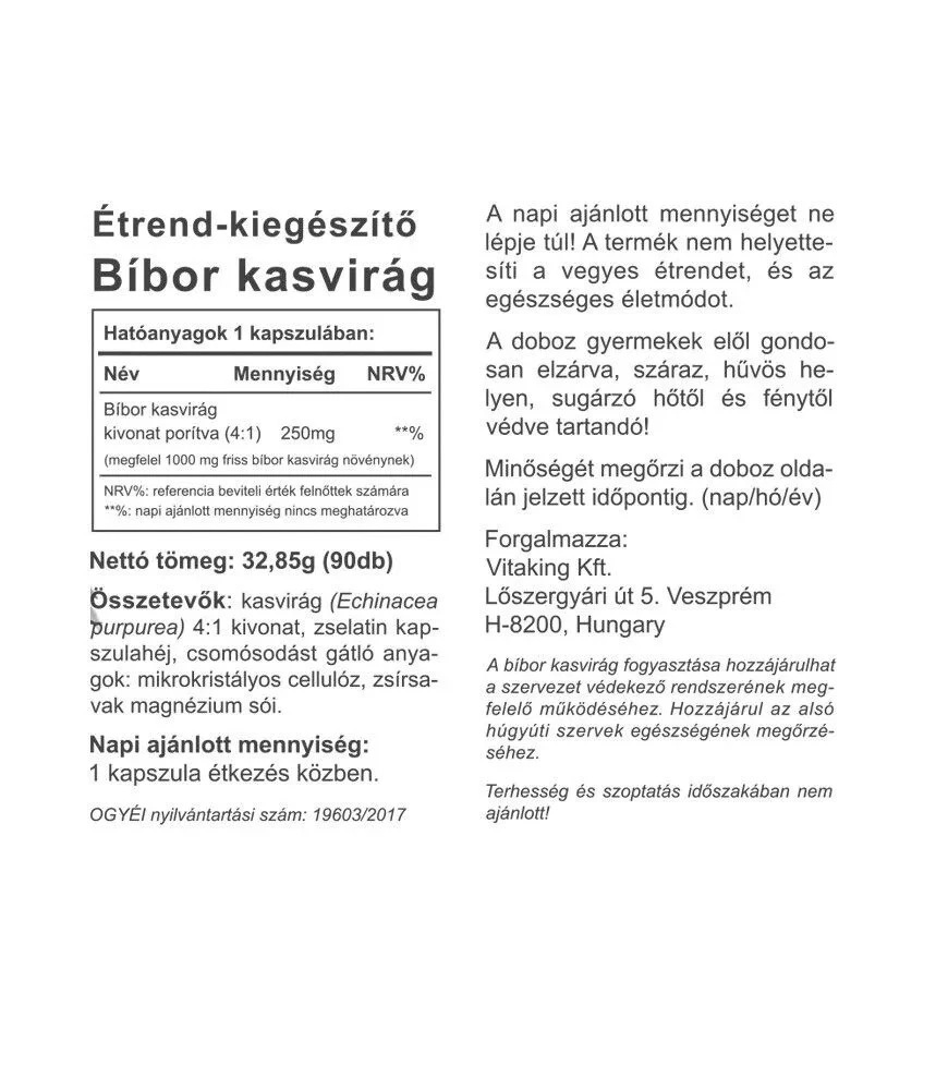 Vitaking - Echinacea Purpurowa 250 mg (90 kapsułek) - obrazek 2