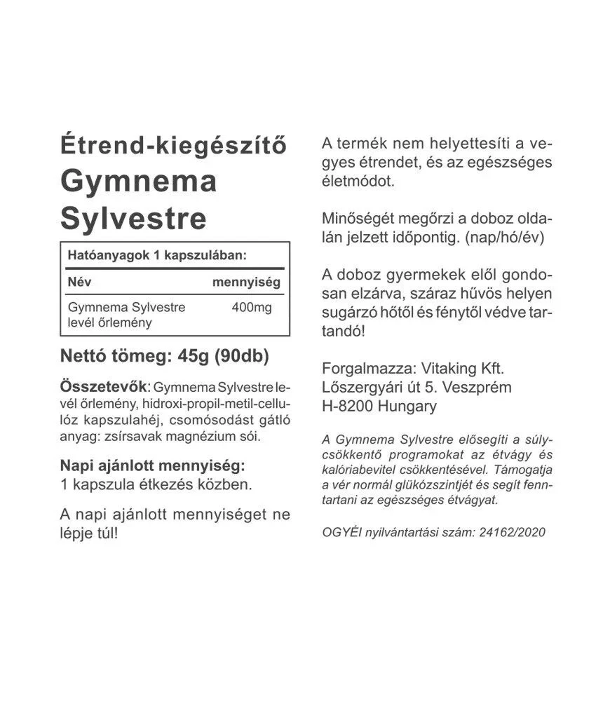 Vitaking - Gymnema Sylvestre 400 mg (90 kapsułek) - obrazek 2