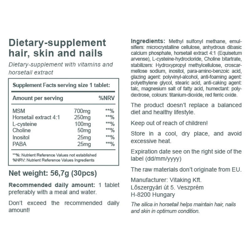 Vitaking - Witaminy dla włosów, skóry i paznokci (30 tabletek) - obrazek 3