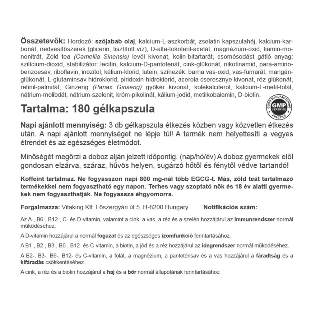 Vitaking - Vitaking Multi Liquid Plus Multivitamin (180 kapsułek miękkich) - obrazek 2