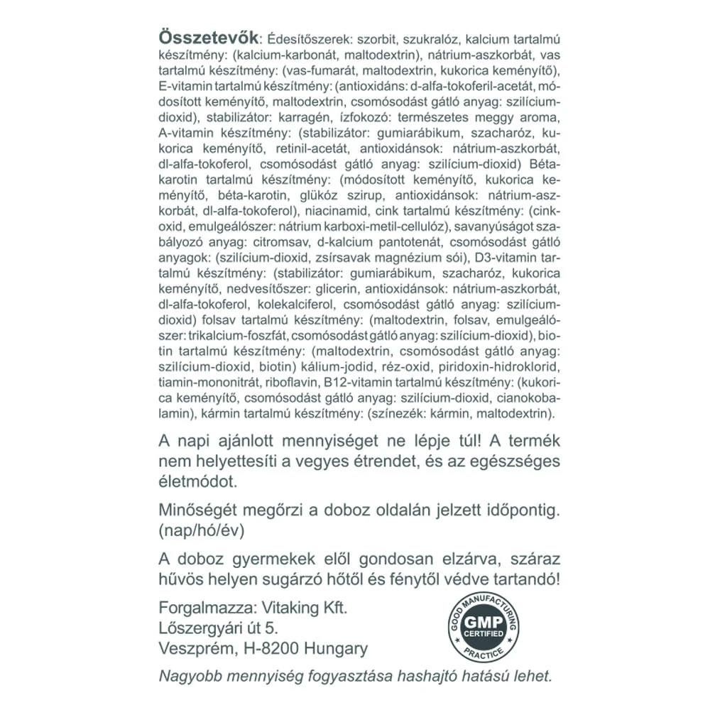 Vitaking - Wielowitaminowy suplement dla dzieci (90 tabletek do żucia) - obrazek 2