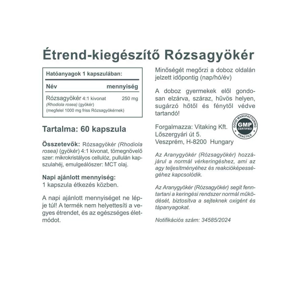 Vitaking - Różeniec górski Rhodiola Rosea 400 mg (60 kapsułek) - obrazek 2