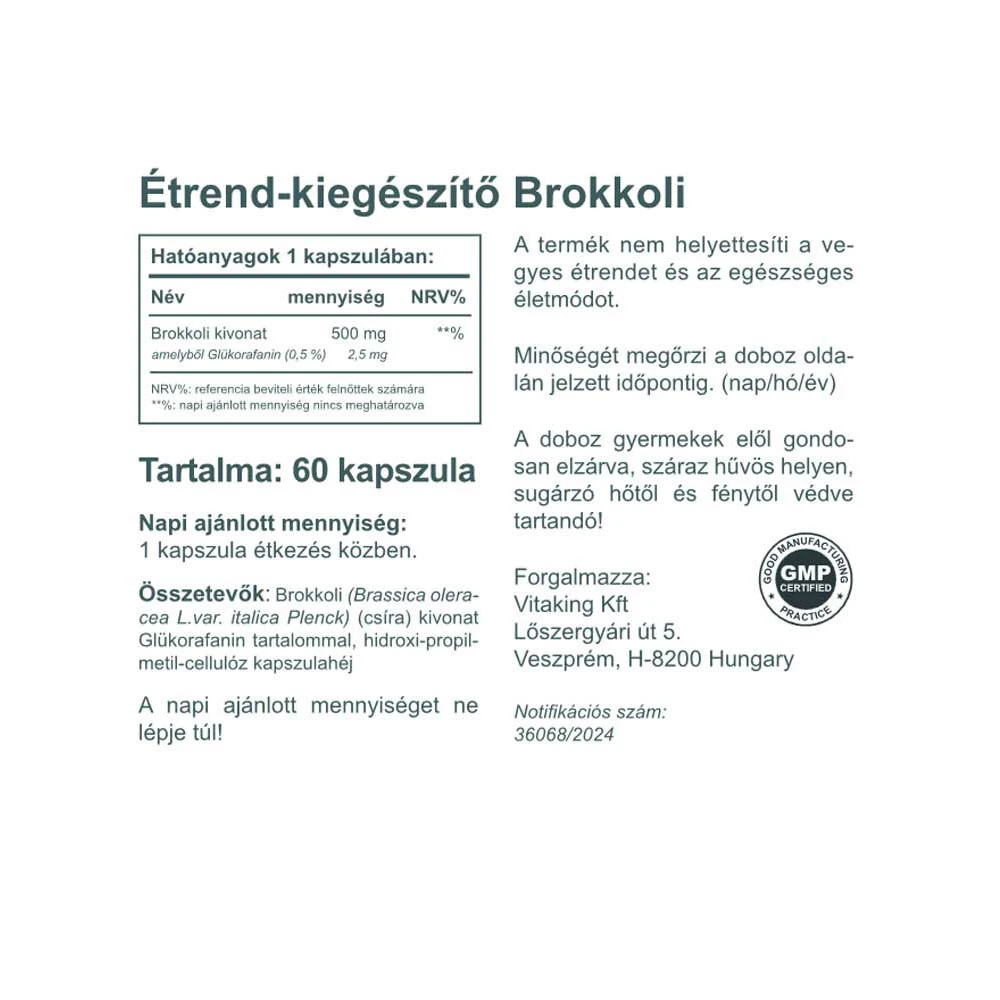 Vitaking - Sulforafan z brokułów 400 mcg (60 kapsułek wegetariańskich) - obrazek 2
