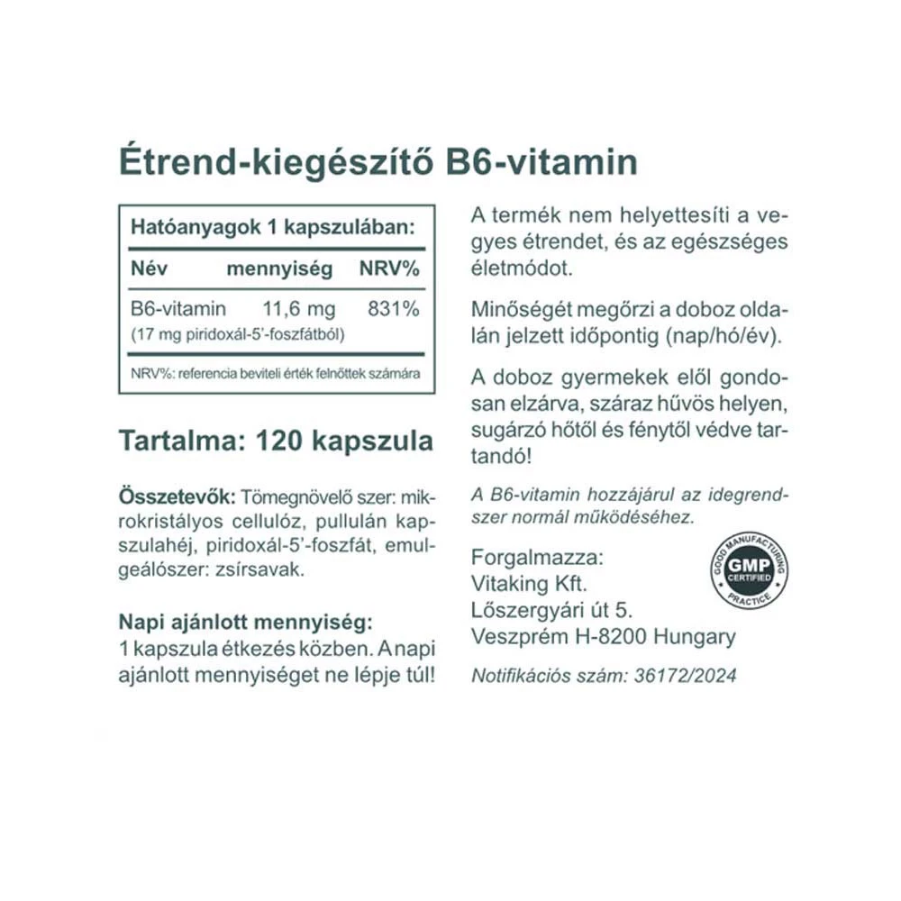 Vitaking - Witamina B6 (P5P) (120 kapsułek) - obrazek 2