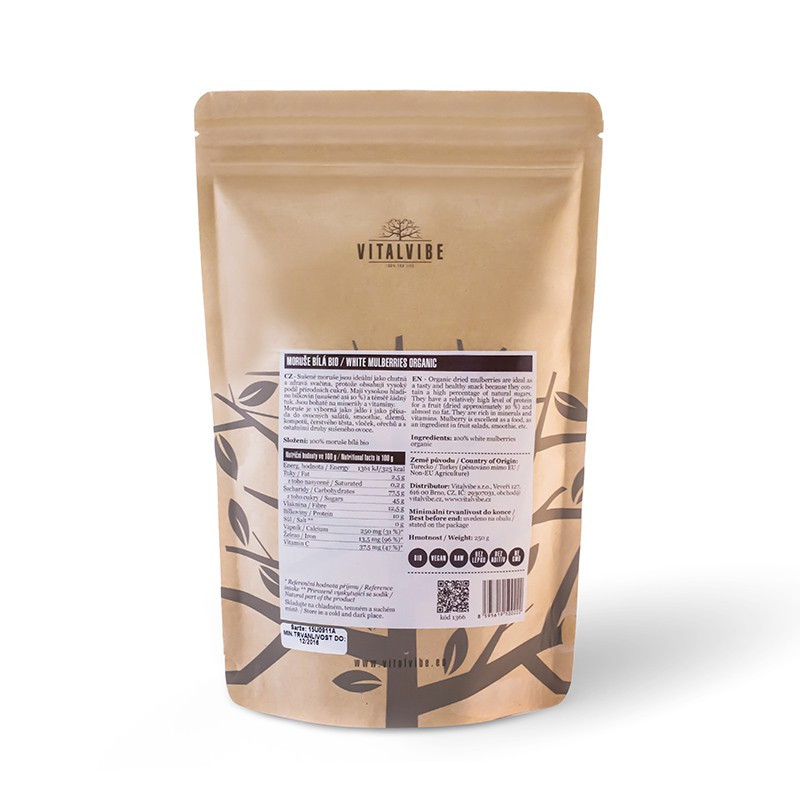 Vitalvibe - Białe Morwy Organiczne, 250 g - obrazek 2