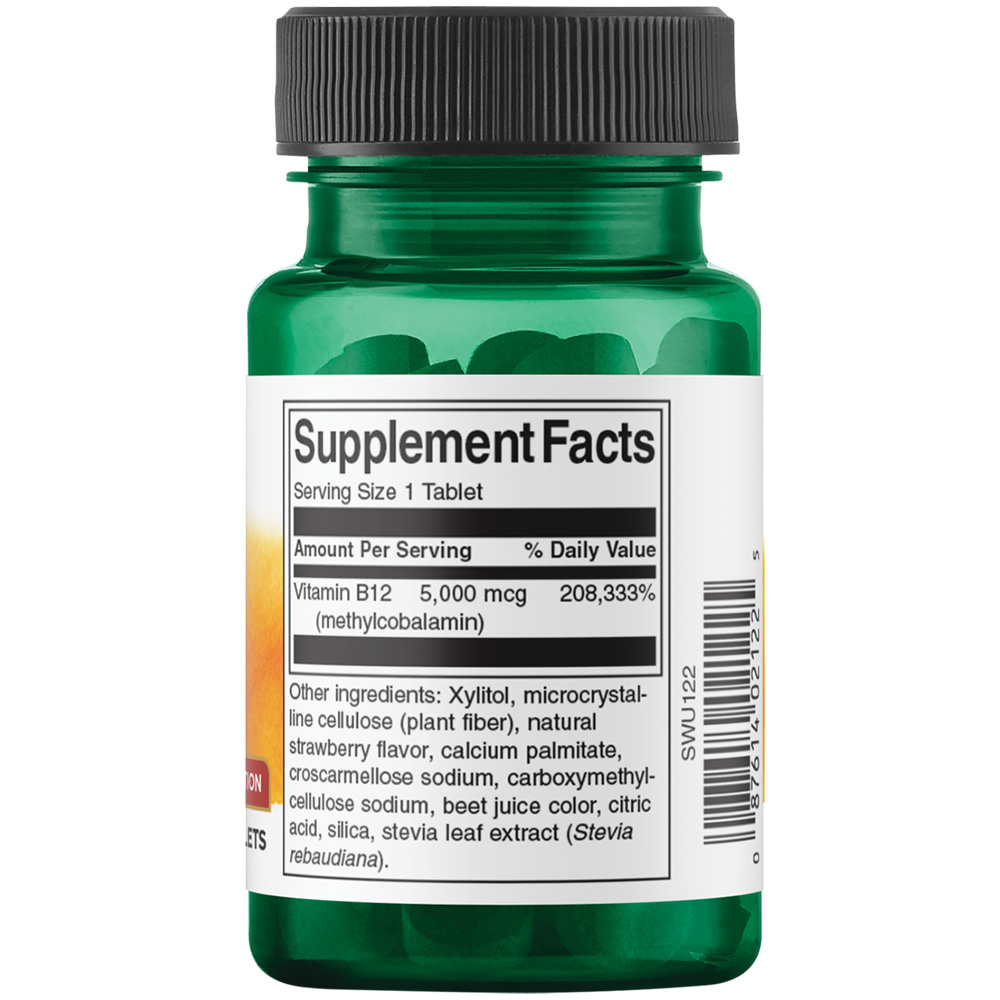 Witamina B-12 Metylokobalamina, 5000 mcg o wysokiej wchłanialności - 60 tabletek - obrazek 3