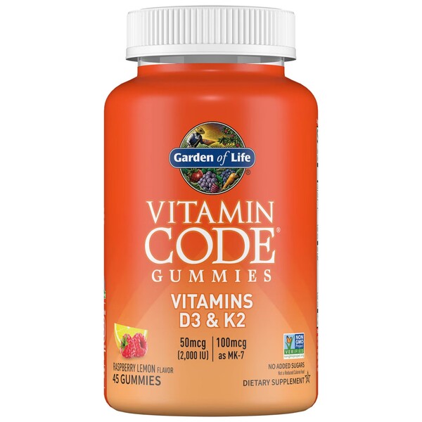 Witamina Code Gummies Witaminy D3 & K2, Malina Cytryna - 45 żelków