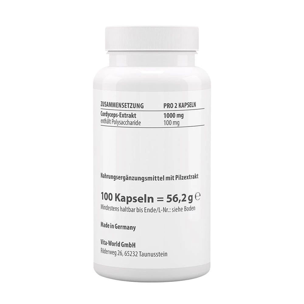 Vitaworld - Ekstrakt z Cordycepsu CS4 500 mg (100 kapsułek) - obrazek 2
