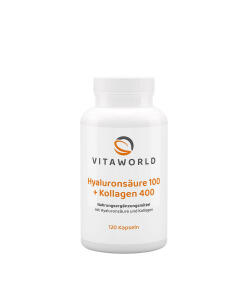 Vitaworld Kwas Hialuronowy 100 + Kolagen 400 (120 kapsułek)