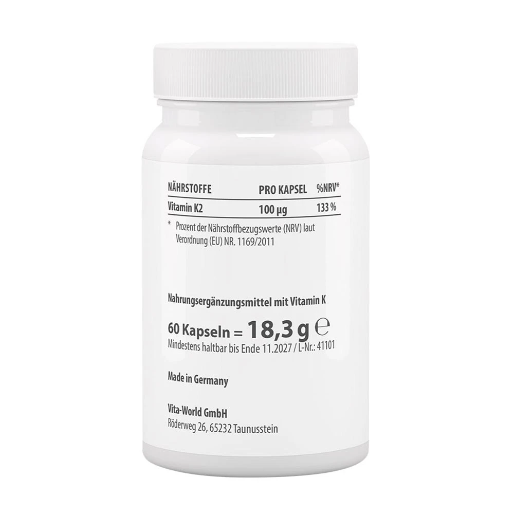Vitaworld - Witamina K2 MK7 Menaquinone (60 kapsułek) - obrazek 2