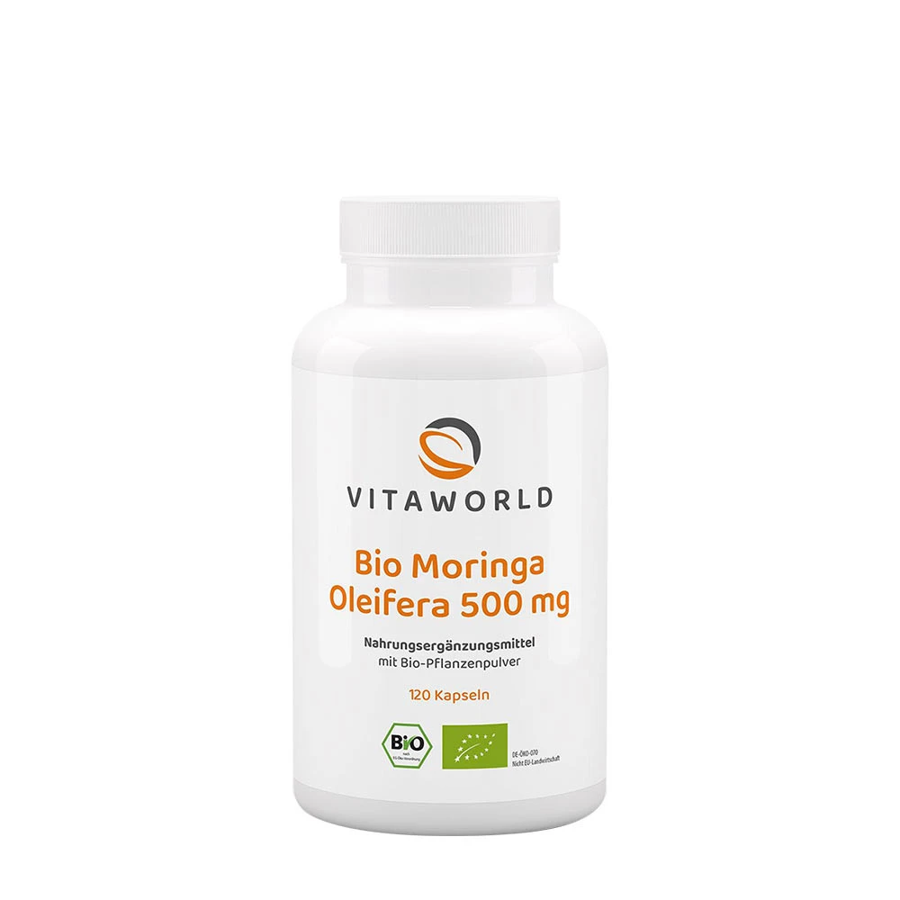 Vitaworld Moringa Oleifera 500 mg Organiczna (120 kapsułek)