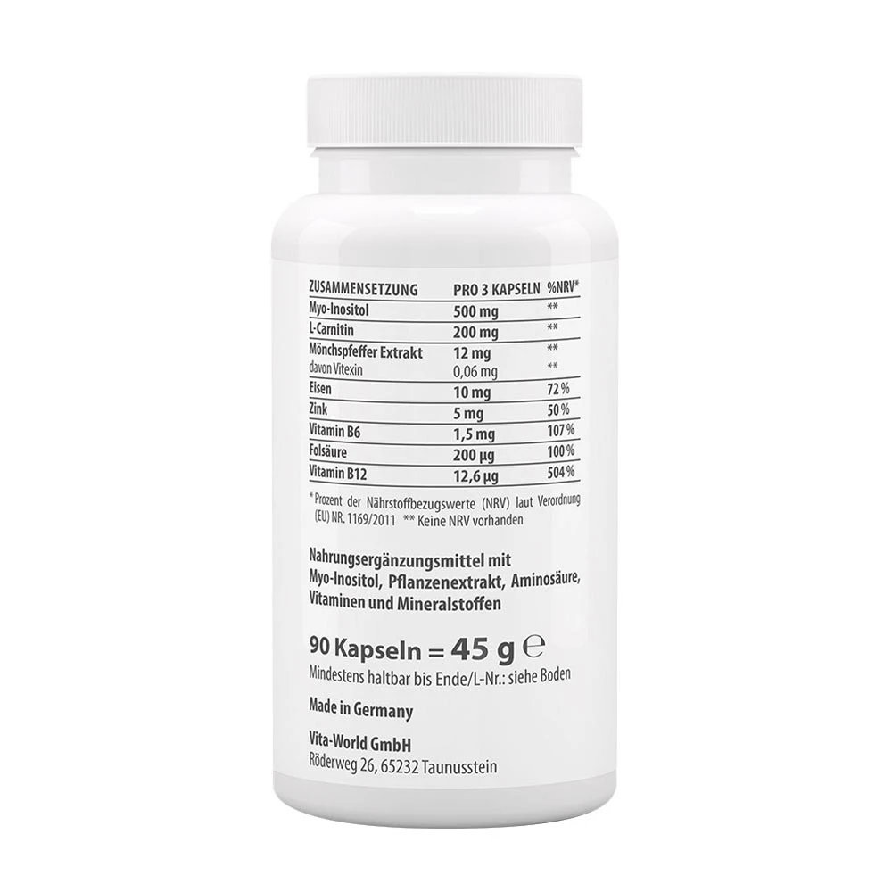 Vitaworld - Kompleks mio-inozytolu i witanii ospałej (90 kapsułek) - obrazek 2