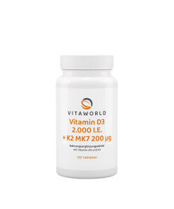 Vitaworld Witamina D3 2000 IU + K2 MK7 200 mcg - 120 tabletek