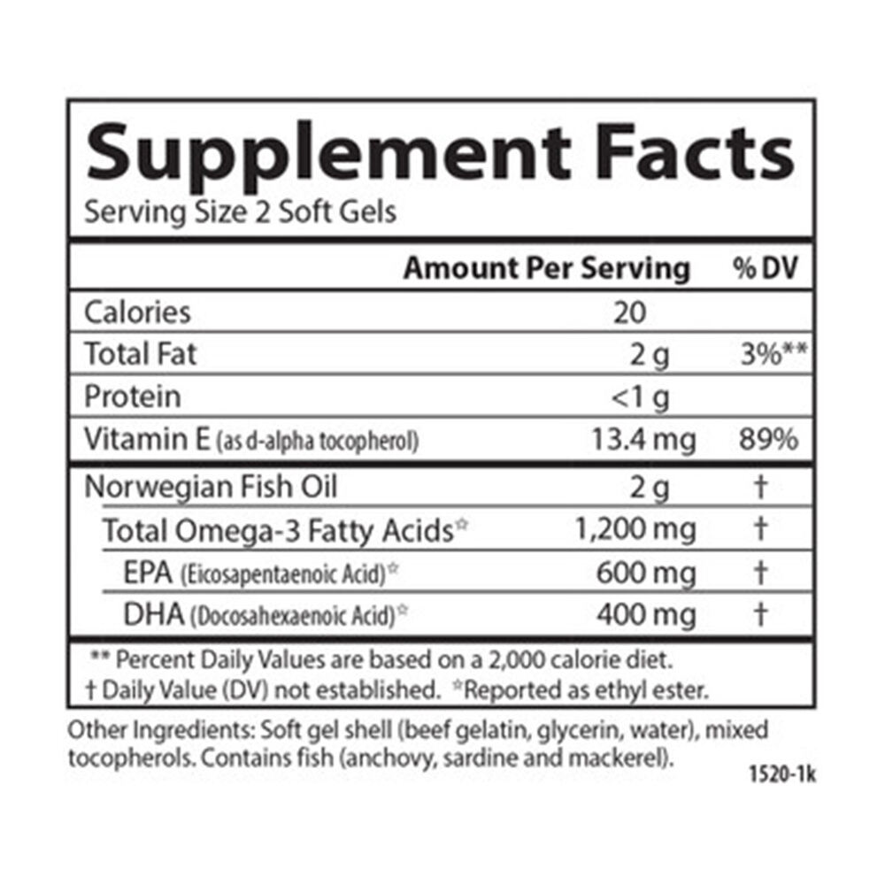 Łowione na dziko Super Omega-3 Gems, 1200 mg - 100 + 30 miękkich kapsułek - obrazek 3