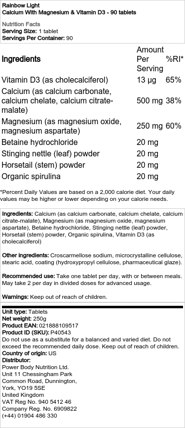 Wapń z magnezem i witaminą D3 - 90 tabletek - obrazek 2