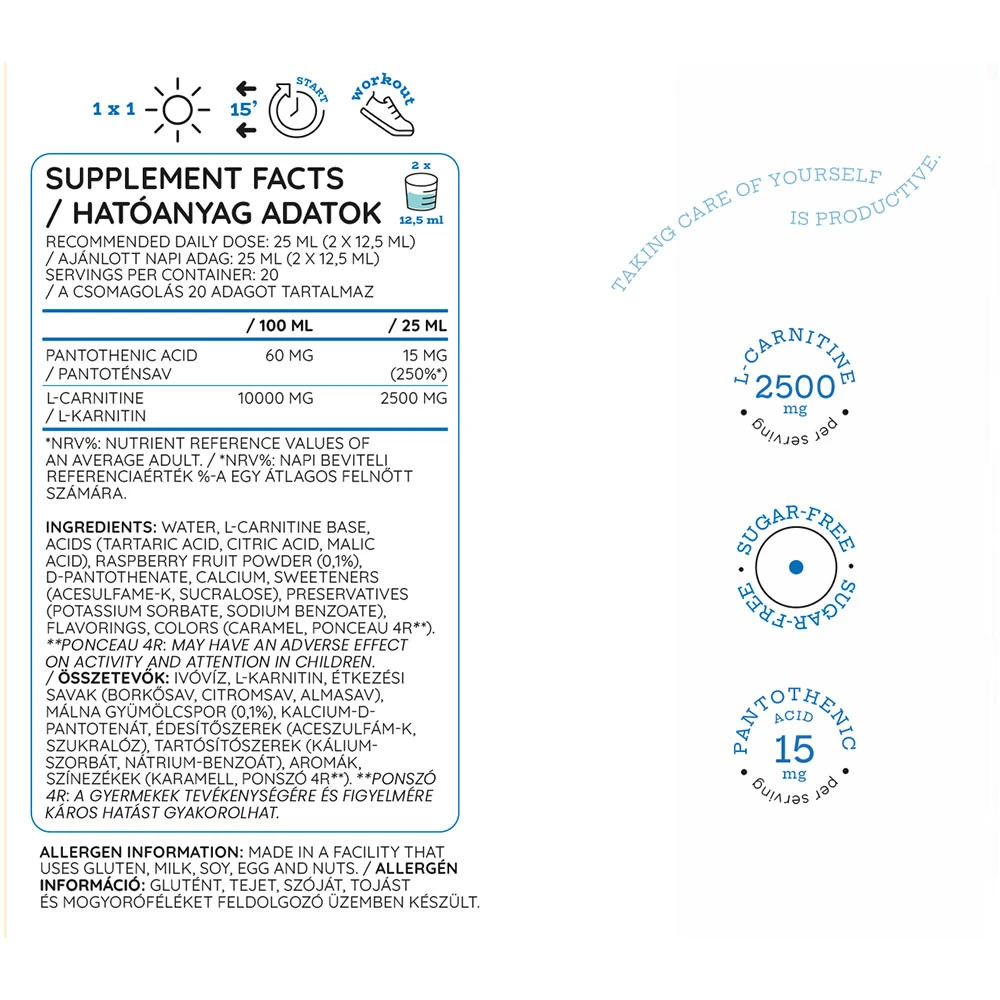 Nutriversum - Płynna L-karnityna Nutriversum Flow (500 ml, malinowa)