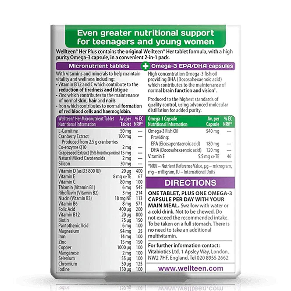 Vitabiotics Wellteen Her Plus (56 tabletek)