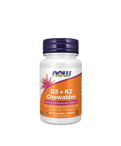 NOW D-3 + K-2 (MK-7) (90 tabletek do żucia)