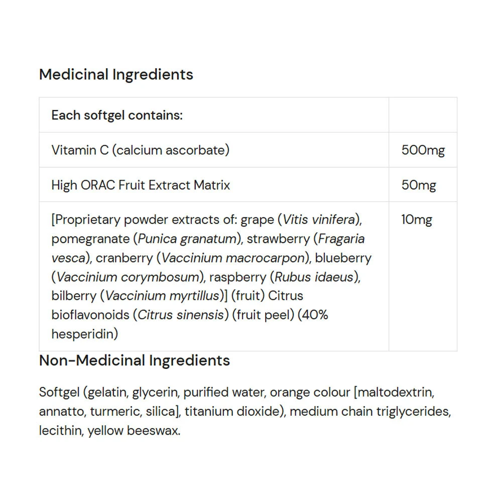 Natural Factors - Liposomalna witamina C (120 kapsułek miękkich) - obrazek 2