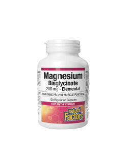 Natural Factors Magnesium Bisglycinate Pure 200 mg (120 kapsułek)