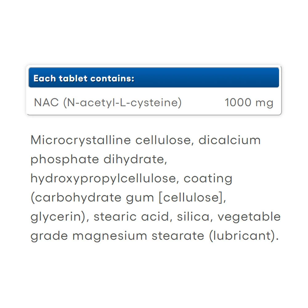Natural Factors - N-acetylo-L-cysteina 1000 mg (90 tabletek) - obrazek 2